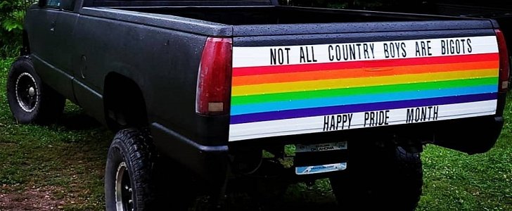 "Tricked out" Chevy Silverado for Pride Month