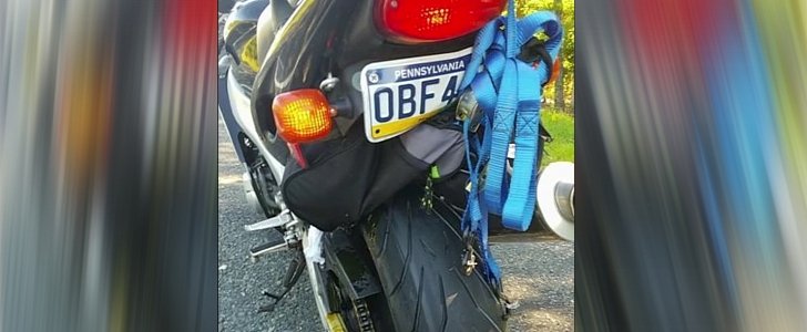 Luggage caught in rear wheel