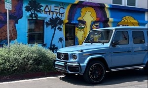 Street Artist Alec Monopoly Welcomes New Ride, a China Blue Mercedes-AMG G 63