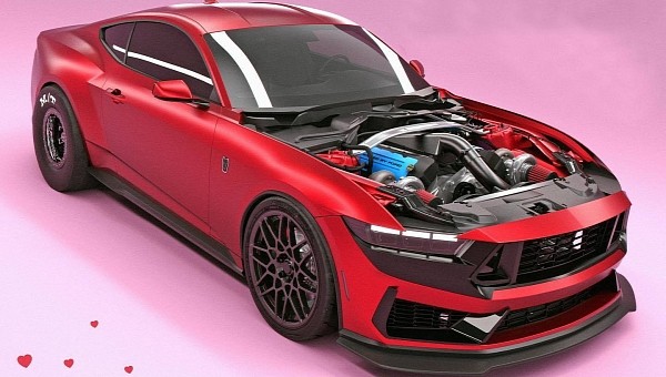 2024 Ford Mustang twin turbo Coyote V8 rendering by abimelecdesign