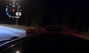 Stripped Dodge Challenger Hellcat Races Porsche 911 Turbo S, Someone Gets Kicked