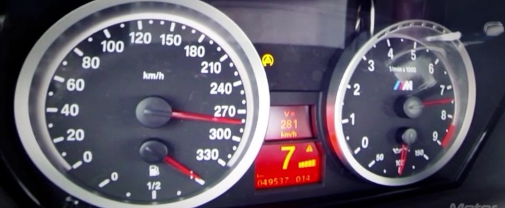 BMW E92 M3 at 281 km/h