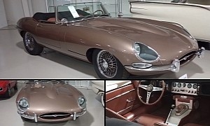Stunning 1962 Jaguar E-Type in Golden Sand Hides a Rare Feature Inside the Cabin