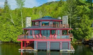 Stunning $5.5M Mansion Comes With Its Own Electric Boat, Stored Beneath the Living Room