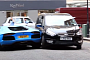 Stunning Blue Aventador Scrapes Agains a Ford While Reversing