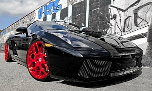 Stunning Lamborghini Gallardo on Red HRE Wheels