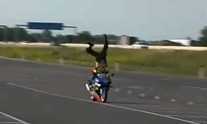 Stunt Rider Wrecks His GSX-R