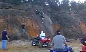 Stupid ATV Rider with No Helmet Gets It Good