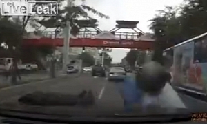 Stupid Scooter Rider Causes Bad Accident