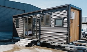 Stylish Tadpole Tiny Home Is Built on a Unique Trailer That Doubles as a Car Transporter