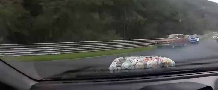 Subaru Impreza WRX STI Crew Nurburgring near-crash