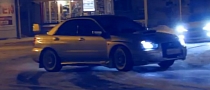 Subaru Impreza WRX STI Street Drifting in Snowy Russia