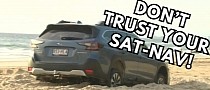 Subaru Outback Gets Stuck on a Beach After Driver Learns a Very Important GPS Lesson