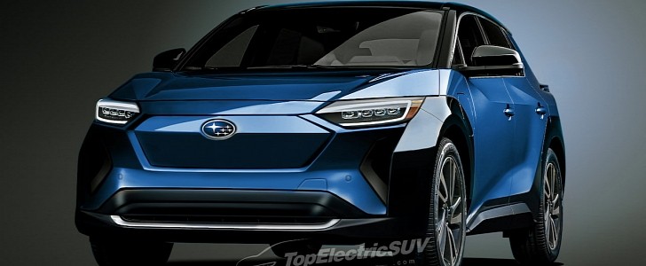 Subaru Solterra rendered in production guise by TopElectricSUV