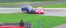 Subaru STI Tackles Unuspecting Ferrari in Track Day Crash