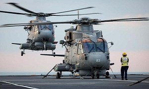 Submarine-Hunting Helicopters Arrive on Aircraft Carrier HMS Prince of Wales