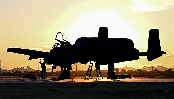 A-10C Thunderbolt II on the flight line of the Davis-Monthan Air Force Base in Arizona, October 2022