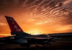 Sun Sets Over F-16C Fighting Falcon in Epic Alabama Shot
