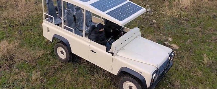 Custom Land Rover Defender with solar-powered roof by Sunreef Yachts