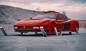 Super-Sleighed Ferrari Testarossa Looks Like a Cold Weather Athlete