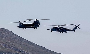 Super Stallion Looks Ready to Impale Chinook During Training Raid in Greece