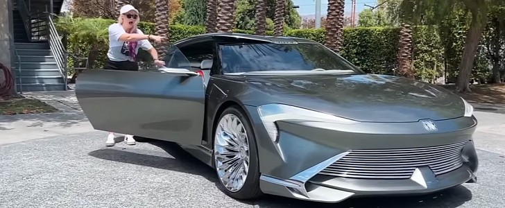 Supercar Blondie Drives 2024 Buick Wildcat EV Concept Car, She Is