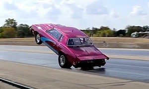 Supercharged 1978 Oldsmobile Cutlass Shows Off Purple Paint, Does Massive Wheelie