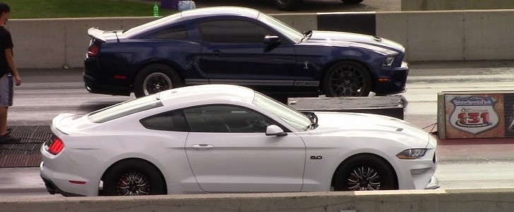 2019 Ford Mustang GT takes on an S197 Shelby GT500