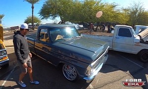 Supercharged Coyote Ford F-100 Probably Doesn't Care About Background Burnouts
