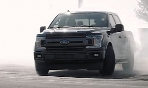 Supercharged Ford F-150 on Lowering Kit Does Some Tasty Donuts