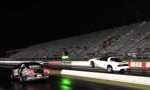 Supercharged Ford Mustang GT Drags Wheelie Pontiac Trans Am, It's Amazingly Close
