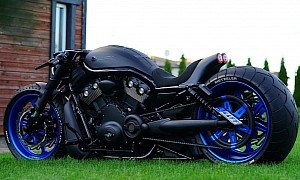 Supercharged Harley-Davidson V-Rod “Blue Wheels” Looks Like Straight Out of Terminator