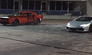 Supercharged Lamborghini Huracan Drag Races Dodge Demon, Humiliation Follows