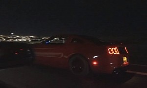 Supercharged Mustang Shelby GT350 Races Twin-Turbo Mustang GT, Brutality Follows