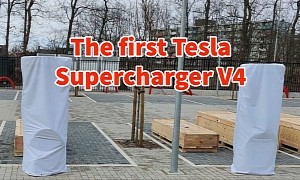 Supercharger V4 Stalls Installed in the Netherlands Will Support 1,000-Volt Charging