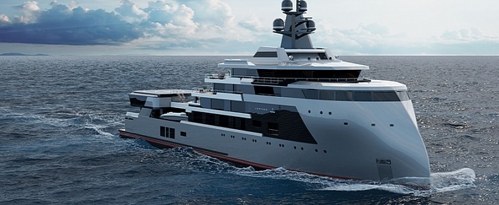 Lontano is a superyacht explorer concept that upgrades the Ulstein X-BOW commercial shipping hull