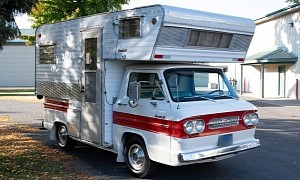 Survivor Chevy Corvair Rampside Truck Meets Drop-In Camper in Unlikeliest Combination