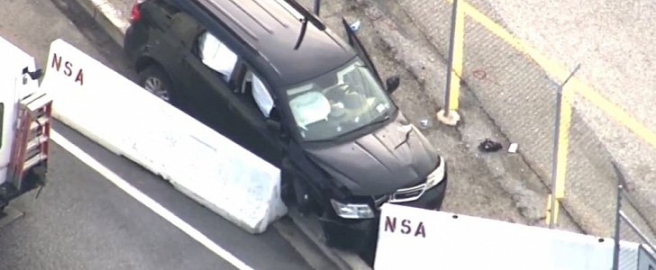 Dodge Journey tried to ram NSA barriers