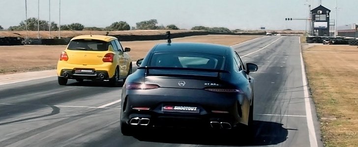 Suzuki Swift Sport vs. Mercedes-AMG GT 63 Drag Race Requires a Lot of Cheating
