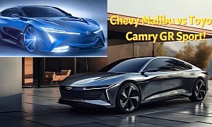 Swanky, All-New 2025 Chevy Malibu Meets Next Toyota Camry GR Sport in Fantasy Land