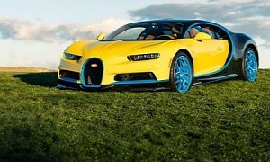 "Swedish Flag" Bugatti Chiron Sport Shows Yellow and Blue All Over