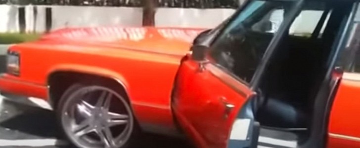 T-Pain shows off his '91 Cadillac hearse the Dolphin Killer in 2009
