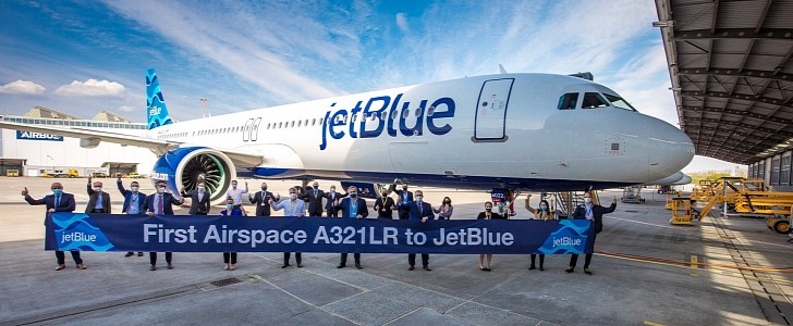 JetBlue has taken delivery of its first A321LR aircraft featuring the new Airspace cabins