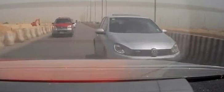 Volkswagen Golf GTI driver tailgating 
