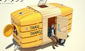 Taku-Tanku Is a Two-Wheeled House You Can Tow with a Bike