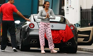 Tamara Ecclestone Greets Her New Ferrari in Pyjamas