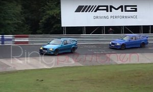 Tandem Drifting BMWs Attack Nurburgring, Slide Their Way through Carousel