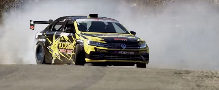 Tanner Foust Goes Drifting in his 1,000 HP VW Passat during a Hillclimb