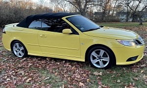 Taxi Yellow Saab 9-3 Drop Top is a Total Blast From the Past