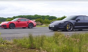 Taycan Turbo S vs. New 911 Turbo S Is the Best Porsche Drag Race Ever